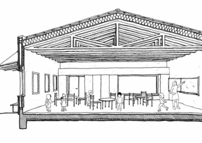 Extension de l’école maternelle d’Arcins vue 2D